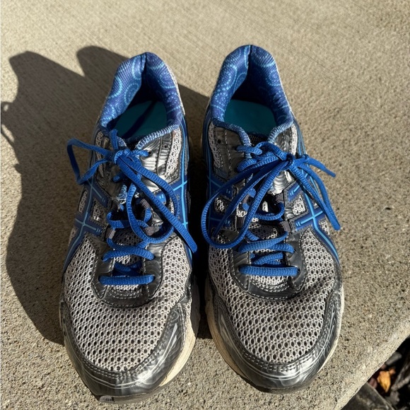 Asics Gel Blue & Gray Mesh Women's Running Shoes Size 8 - Picture 10 of 12